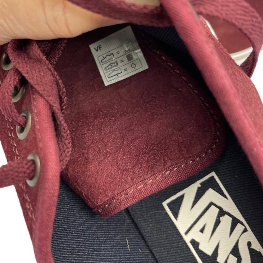 VANS OLD SKOOL Retro Low Top Sk8 Shoes Women 7 Burgundy‎ Textured Suede Sneakers - Picture 9 of 14